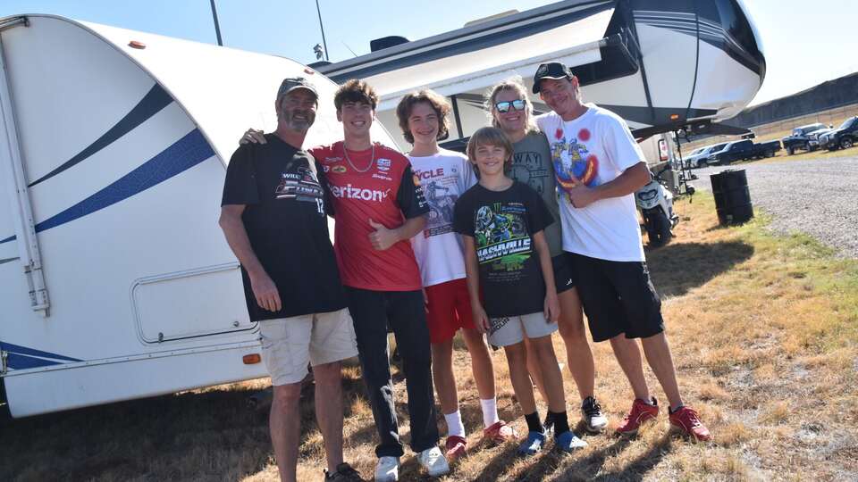A family camping at the Music City Grand Prix