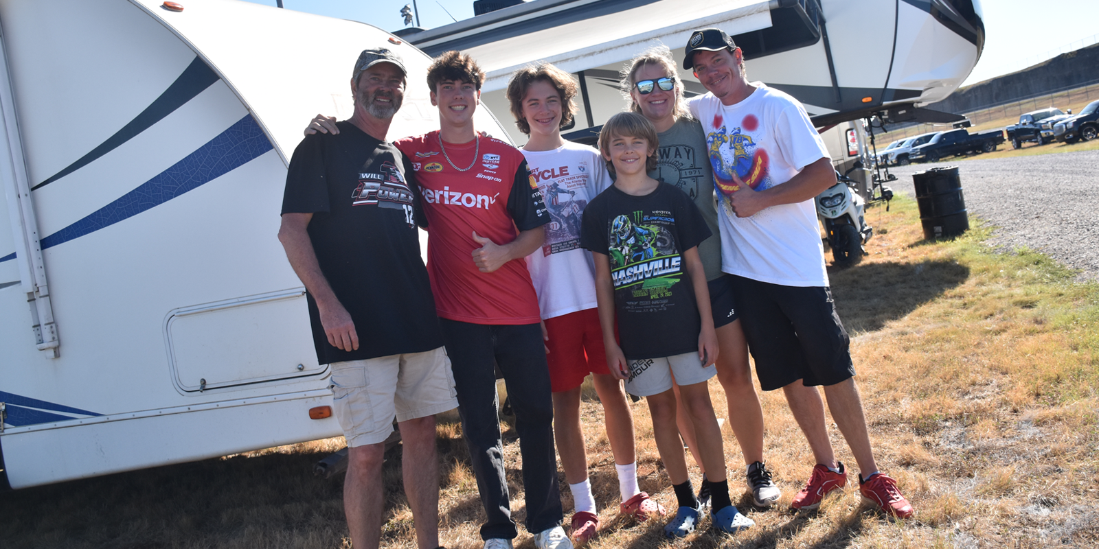 A family camps at Nashville Super Speedway